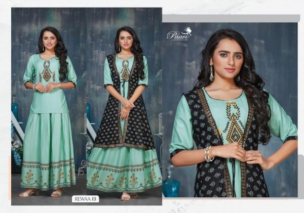 Paavi's Rewa Designer Rayon Ethnic Wear Kurti Set 